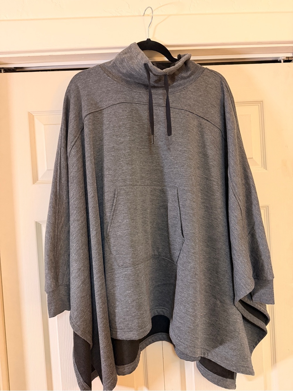 Gray Women’s Funnel Neck Poncho Sweater